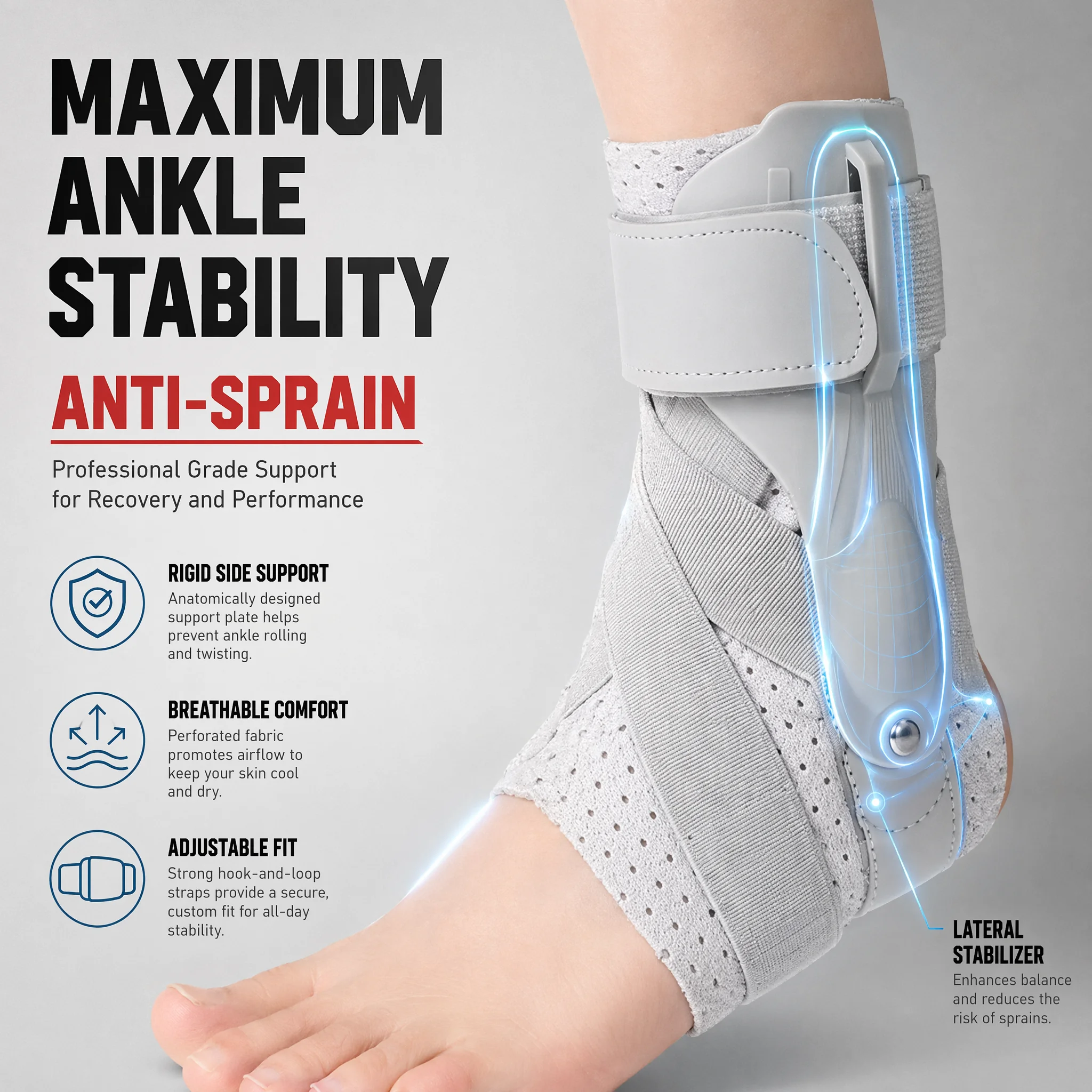 دعامة الكاحل مع مثبتات جانبية، - مراجعة Ankle Mobility Band وسعره